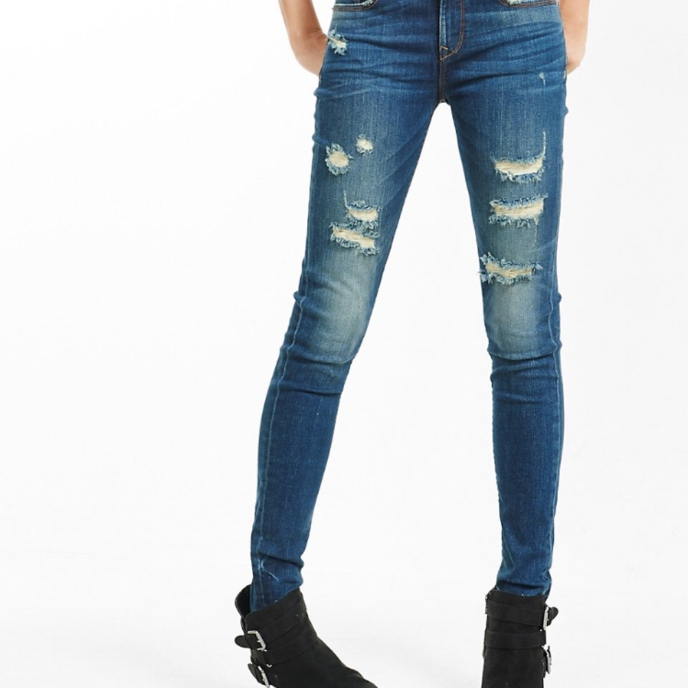 Distressed Express jeans size 4s